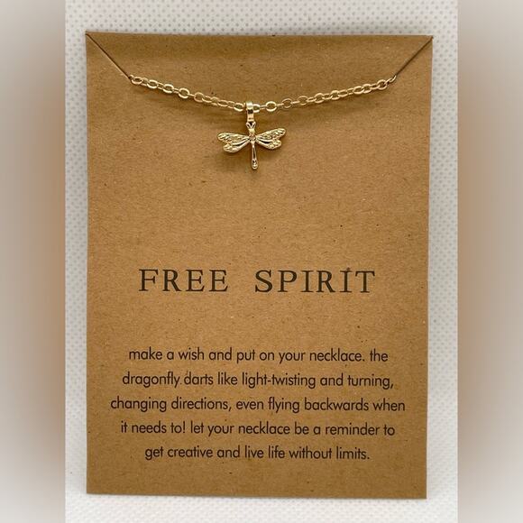 Free Spirit Firefly Gold Colored Necklace - Picture 1 of 4